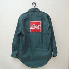 保管品 CocaCola TAIWA 長袖シャツ Lサイズ 深緑 Enjoy ワッペン 制服 ワークシャツ ユニフォーム コカコーラ  札幌市 清田区 平岡の画像