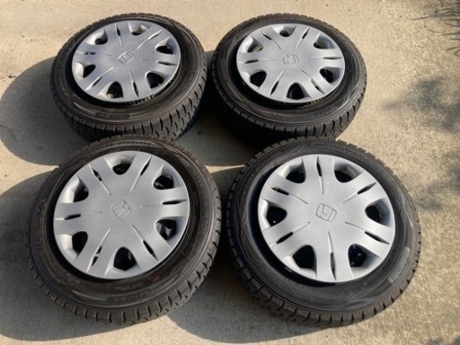 ホンダ　フィット　GE6純正　スタッドレス　4本　ウインターマックス　175/65R14 バリ山！　キャップ　ナット付