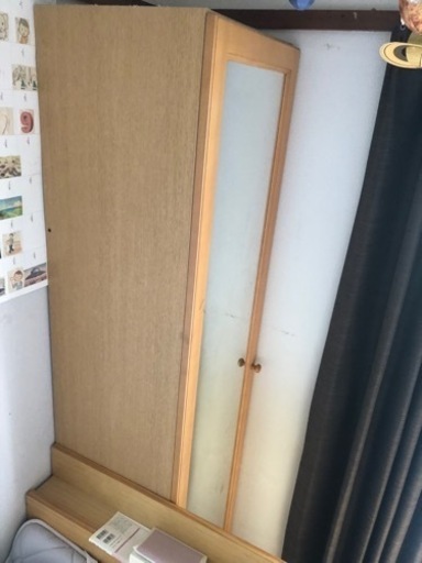 鏡付き靴箱　ミラーシューズボックス