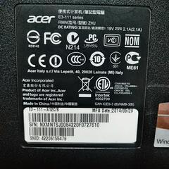 acer E3-111　Windows11　６世代Celeron搭載の画像