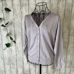 美品✨【GU】ジーユー S カーディガン オフィスカジュアル 藤色