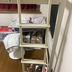 二段ベッドフレーム　シングル白の画像