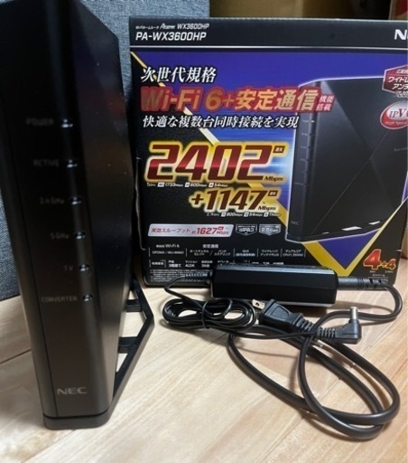 【お取引者決定】NEC【Wi-Fi 6（11ax）対応】無線ルータ PA-WX3600HP ブラック