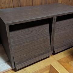 値下げ!! ダークブラウンキューブボックス 40cm×40cm×...