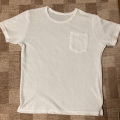 ワッフル生地　白　無地　Ｔシャツ　Ｌサイズの画像