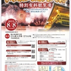 びわ湖花火大会　連番2枚　指定席の画像