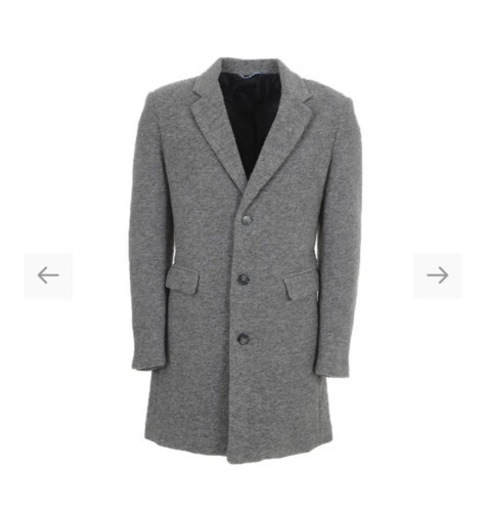 未使用】GAS ウール チェスターコート グレー