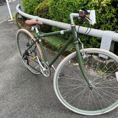 【リサイクルショップどりーむ鹿大前店】No.974　自転車　クロスバイク　緑　6段ギア付き　の画像