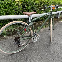 【リサイクルショップどりーむ鹿大前店】No.974　自転車　クロスバイク　緑　6段ギア付き　の画像