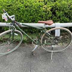 【リサイクルショップどりーむ鹿大前店】No.974　自転車　クロスバイク　緑　6段ギア付き　の画像