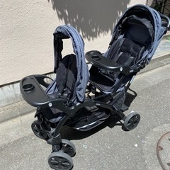 【極美品】　KATOJI ネイビー 2人乗りベビーカーDX 美品 KATOJI2人乗りベビーカーDX