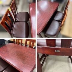 J2586 karimoku カリモク ダイニングテーブルセット 椅子２脚付 レトロ オールドカリモク OLD Karimoku ダイニングテーブルセット クリーニング済み 【リユースのサカイ柏店】の画像