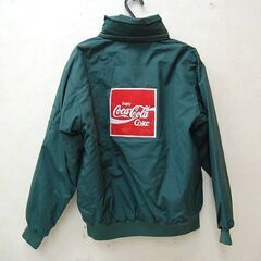 中古 CocaCola ブルゾンジャンパー Mサイズ 深緑 Enjoy ワッペン TAIWA EIZAC 制服 ユニフォーム コカコーラ 札幌市 清田区 平岡 中古 CocaCola ブルゾンジャンパー Mサイズ 深緑 Enjoy ワッペン TAIWA
