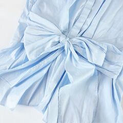 【No.21】Apuweiser-riche ウエストリボンブラウス  サイズ2 水色の画像