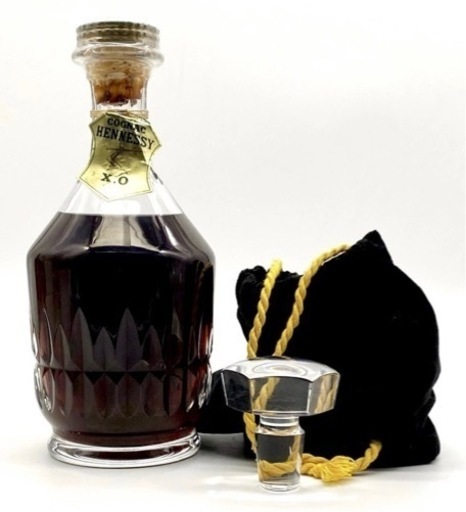 新品未開封 : バカラ ボトル : 巾着付★HENNESSY & CO X.O 40度 700ml (BACCARATヘネシー