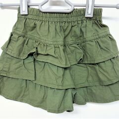 【No.11】キッズ キュロットフリルスカート 110サイズ カーキの画像