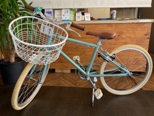 【SALE！通常価格より¥1000引き！ TOKYO bike】カゴ付き20インチJr.自転車　ブルージェイド