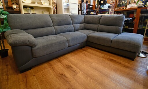 ●2021年購入　近郊配送可(^^♪　12.9万　綺麗♪●布張りカウチソファ　中古品　ウォール3D●相模原　横浜　神奈川●