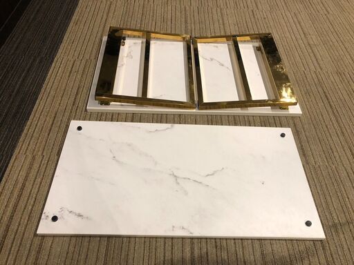 【展示品・未使用品】 折りたたみテーブル 大理石柄リビングテーブル  ローテーブル 定価 12,990円?自社配送時?代引き可?※現金