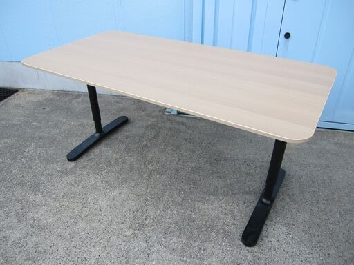 ＩＫＥＡ製　会議用テーブル　木目チーク　1600ｘ800ｘ650～850高さ調整可能