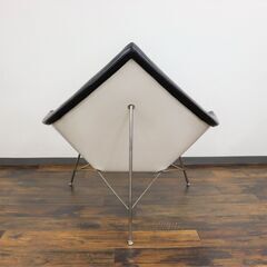 ≪W1113ジ≫ Herman Miller/ハーマンミラー ココナッツチェア ジョージ・ネルソン 黒革張り ホワイトフレーム ラウンジチェア インテリア の画像
