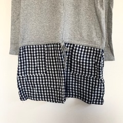 3can4on 【M】 ギンガムチェック ネイビー シャツ  グレー カットソーの画像