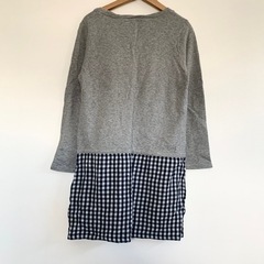 3can4on 【M】 ギンガムチェック ネイビー シャツ  グレー カットソーの画像