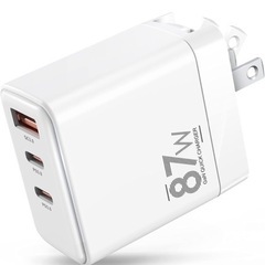 【新品未使用】【新生代GaN技術 充電器】 急速充電器 87W ...