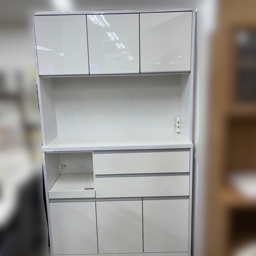 J2597 土井インテリア 食器棚 キッチンボード 大川家具 福岡家具 食器棚 クリーニング済み