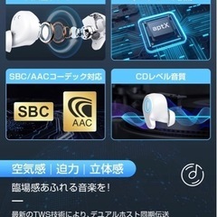 【新品未使用】【次世代ワイヤレス・蓋を開けたら瞬時接続】bluetooth イヤホン Bluetooth5.3+EDR ワイヤレスイヤホン AAC/ SBCに対応 ハイレゾ音質 大容量充電ケース イヤフォン単体8時間再生 長時間連続再生 自動ペアリングの画像