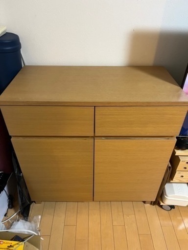 無印良品　キャビネット　無印良品　オーク材　脚付　収納家具　キャビネット　廃盤