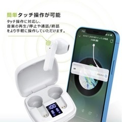 【新品未使用】「瞬時接続」 Bluetooth イヤホン ワイヤレスイヤホン 日本語音声 bluetooth5.3イヤホン ブルートゥースイヤホン 小型/コンパクト/軽量の画像