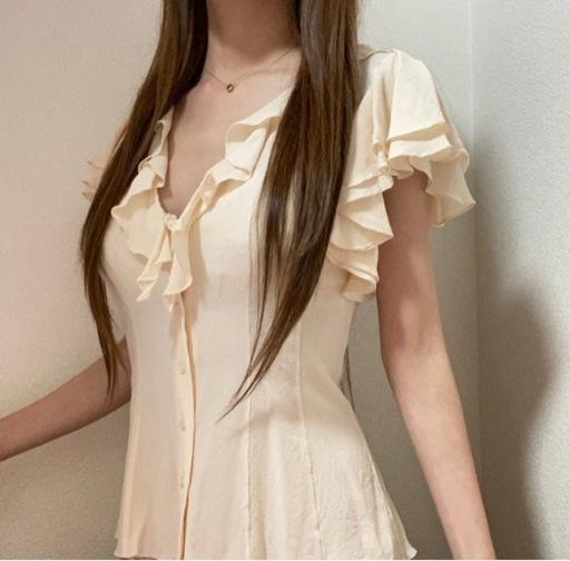 クリスチャンディオール シルク フリル カットソー 正規品