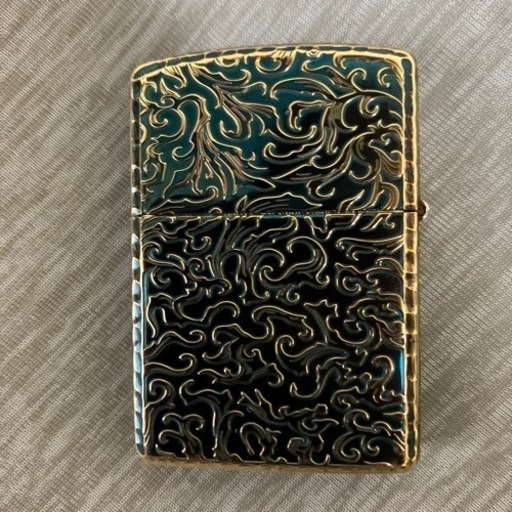 ZIPPO ジッポ― オイルライター ジッポ ゴールド アーマー 唐草 鯉 5面加工 ブラス