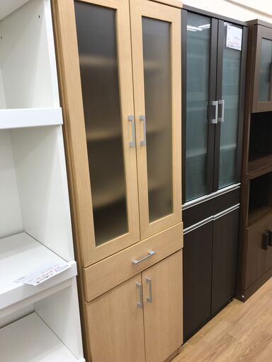 ★ジモティ割あり★  食器棚　木目調　H178×W59×D40 クリーニング済み KJ2535