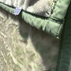 引渡済　中古　毛布　グリーン　葉柄の画像
