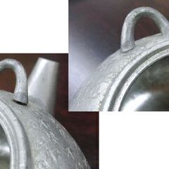 錫半 砲口 急須 本錫製 煎茶道具 約316g 茶器 刻印あり 老舗 札幌 手稲の画像