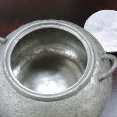 錫半 砲口 急須 本錫製 煎茶道具 約316g 茶器 刻印あり 老舗 札幌 手稲の画像