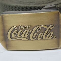 ② CocaCola 布製ベルト 全長123cm 緑系 Enjoy バックル付き コカコーラ スタッフベルト 札幌市 清田区 平岡の画像