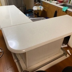 L字　カウンターテーブル　椅子5脚セット　取りに来られる方