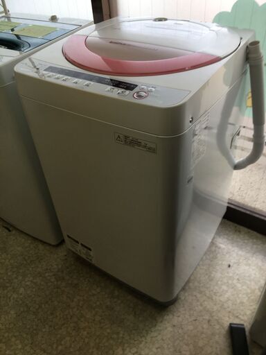 (k)シャープ 全自動電気洗濯機 ES-GE60P-P 6.0kg 2015kg 幅56.5cm奥行53.5cm高さ89.8cm 美品 説明欄必読