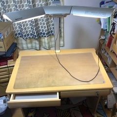 終了　コイズミ学習机　15年使用　天板に少し劣化あり　汚れあり