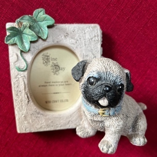 【未使用品・訳あり】パグ犬写真立て　フォトフレーム