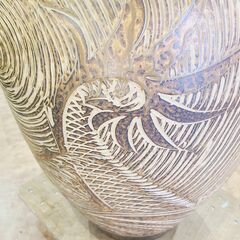 【愛品館 市原店】】✔店頭取引限定✔イラボ釉龍彫大丸花瓶の画像