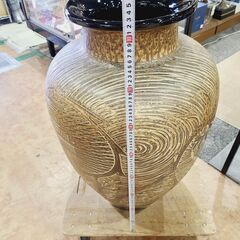 【愛品館 市原店】】✔店頭取引限定✔イラボ釉龍彫大丸花瓶の画像
