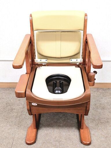 安寿 家具調トイレセレクトR はねあげ 標準便座 天然木使用 ポータブルトイレ 介護用品 介護 災害時 耐重100kg以下