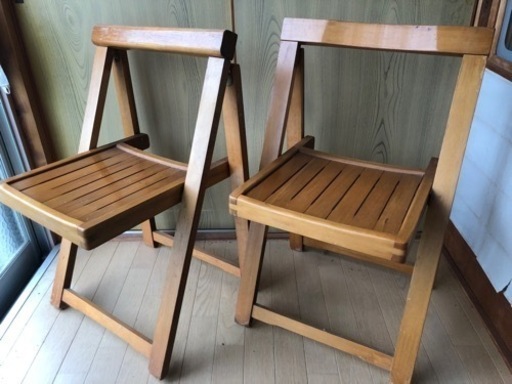 木製折り畳み椅子　2脚セット