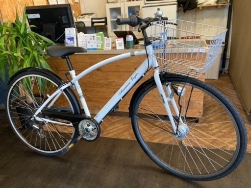 【前後タイヤ・後輪チューブ新品！アメリカンイーグル】LEDオートライト　6速　シティクロス　ホワイト　名古屋プレミアム商品券×金鯱マネー参加店舗