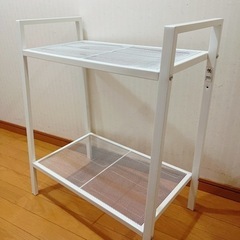 IKEA イケア  LERBERG レールベリ 2段オープンシェルフ＆木製BOX２個の画像