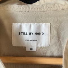still by hand長袖バンドカラーシャツ　アイボリー　size46の画像